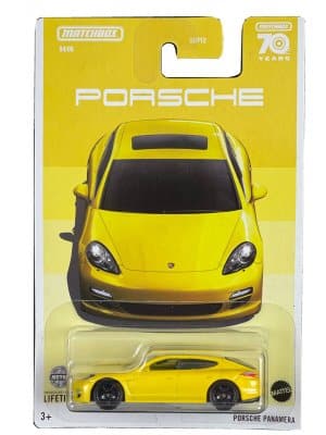 Porsche Panamera gul Matchbox 1 64 PlayLek